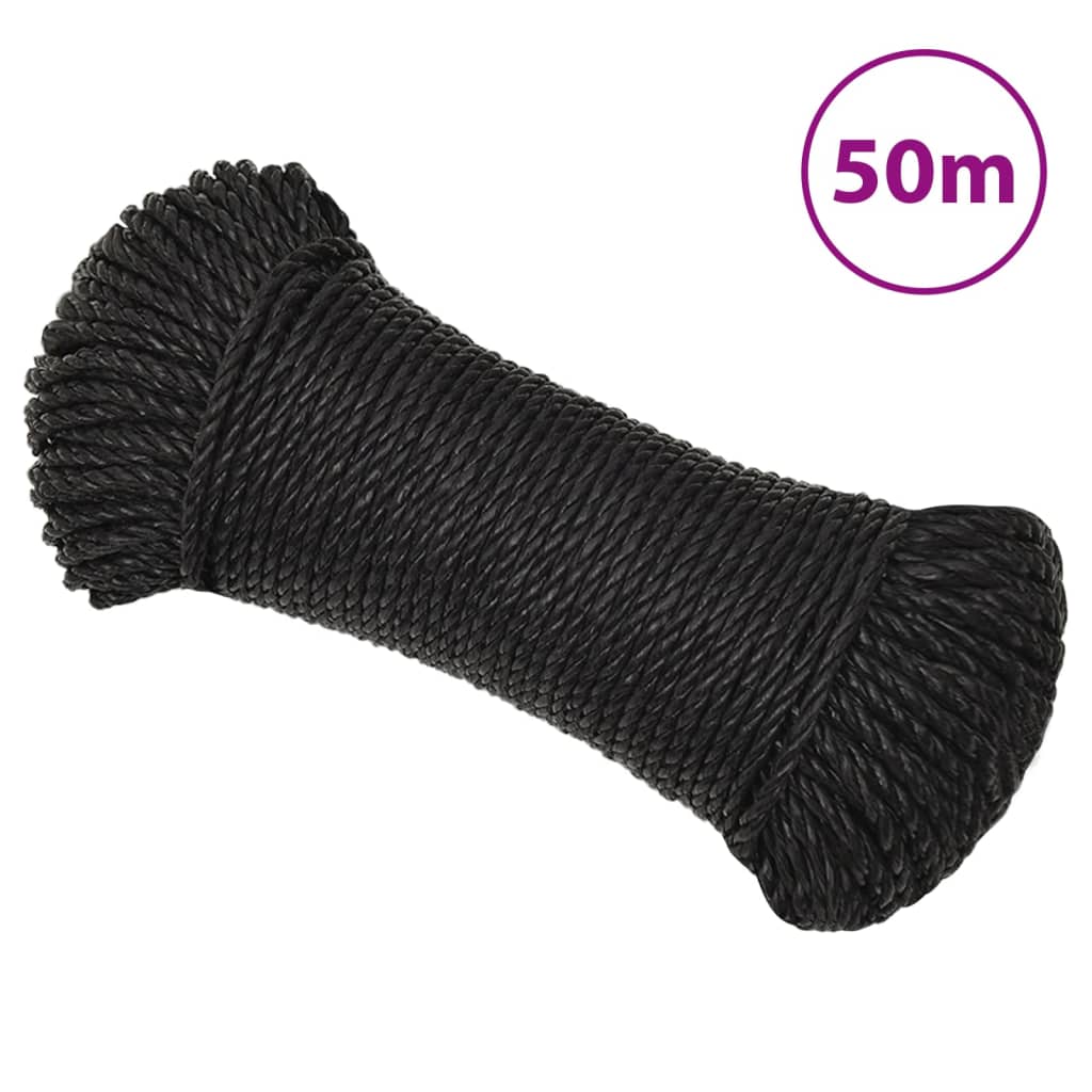 Vidaxl werktouw 8 mm 50 m polypropeen zwart
