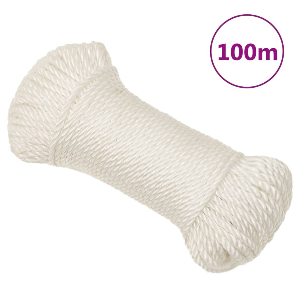 Vidaxl werktouw 3 mm 100 m polypropeen wit