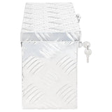 Vidaxl opbergbox 50x15x20,5 cm aluminium zilverkleurig