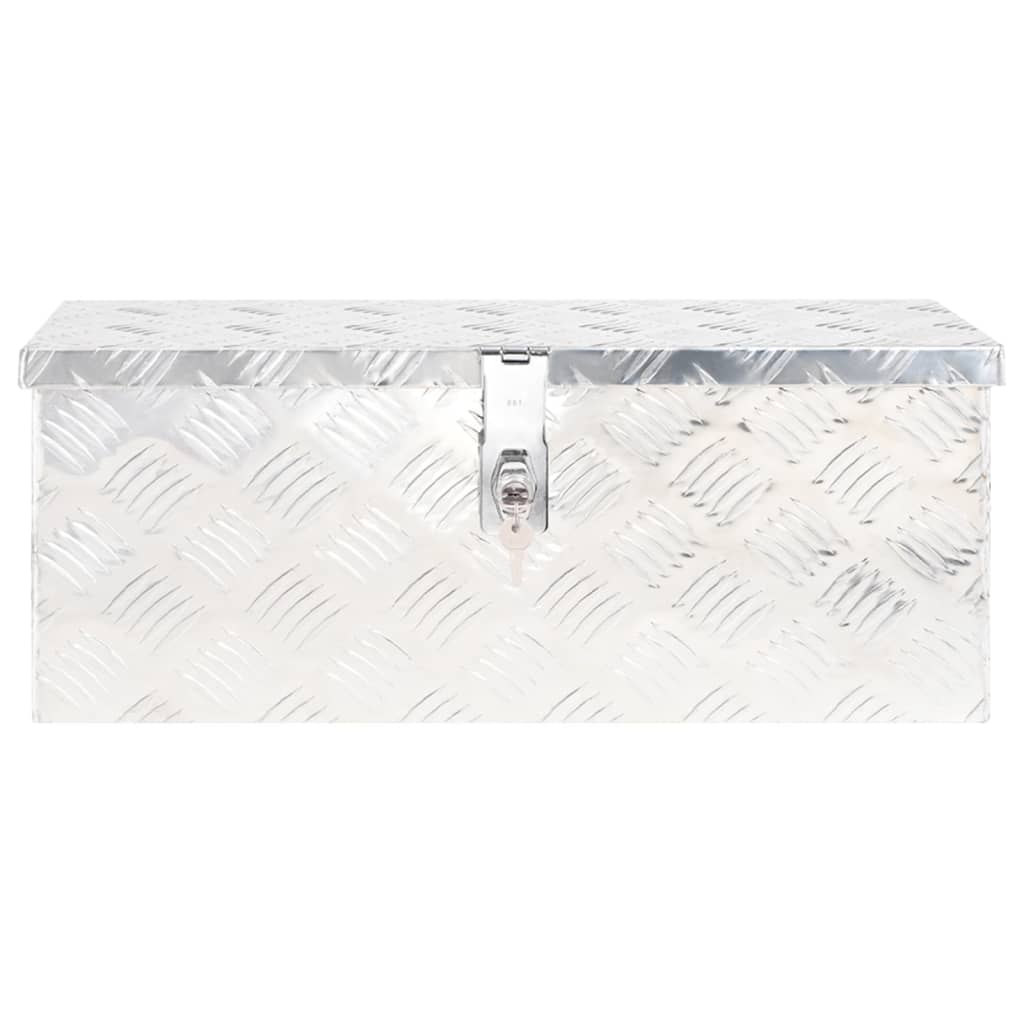 Vidaxl opbergbox 60x23,5x23 cm aluminium zilverkleurig