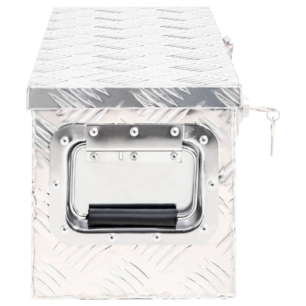 Vidaxl opbergbox 60x23,5x23 cm aluminium zilverkleurig