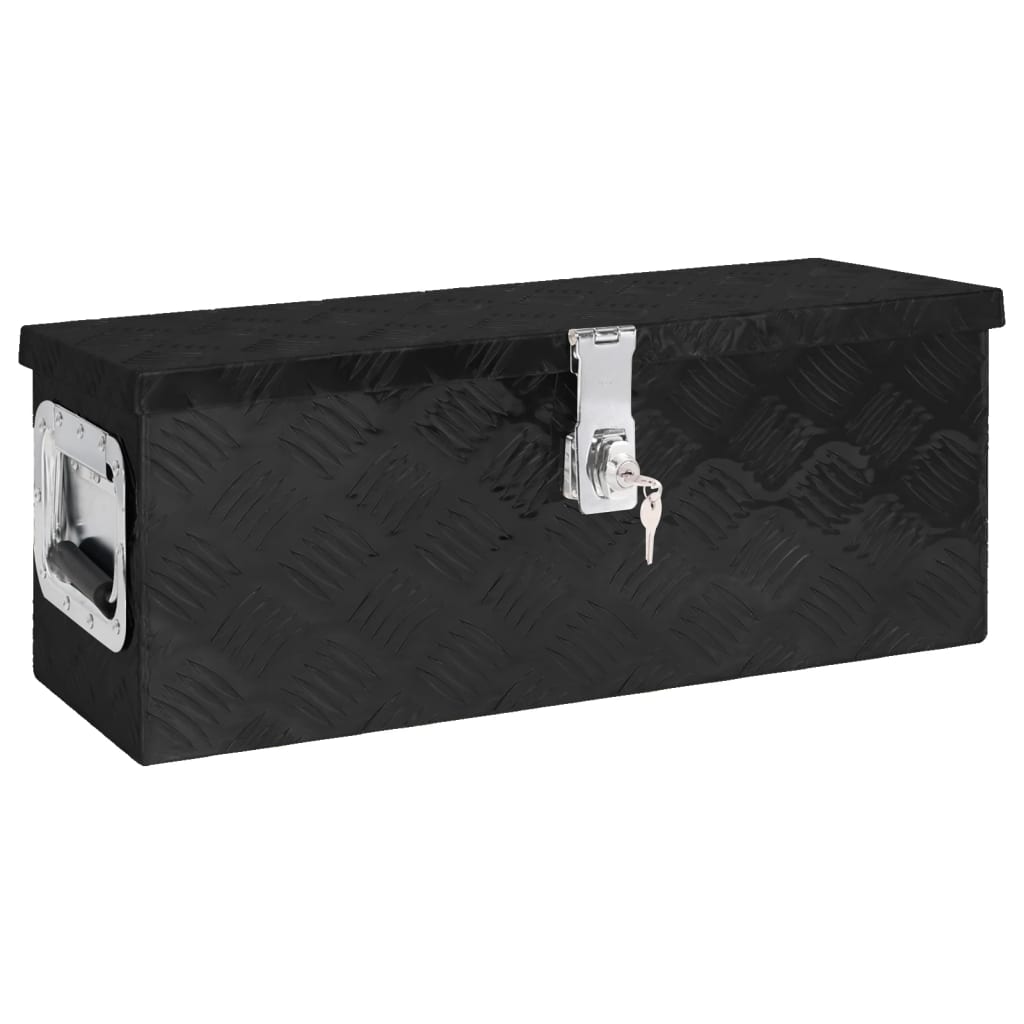 Vidaxl opbergbox 60x23,5x23 cm aluminium zwart