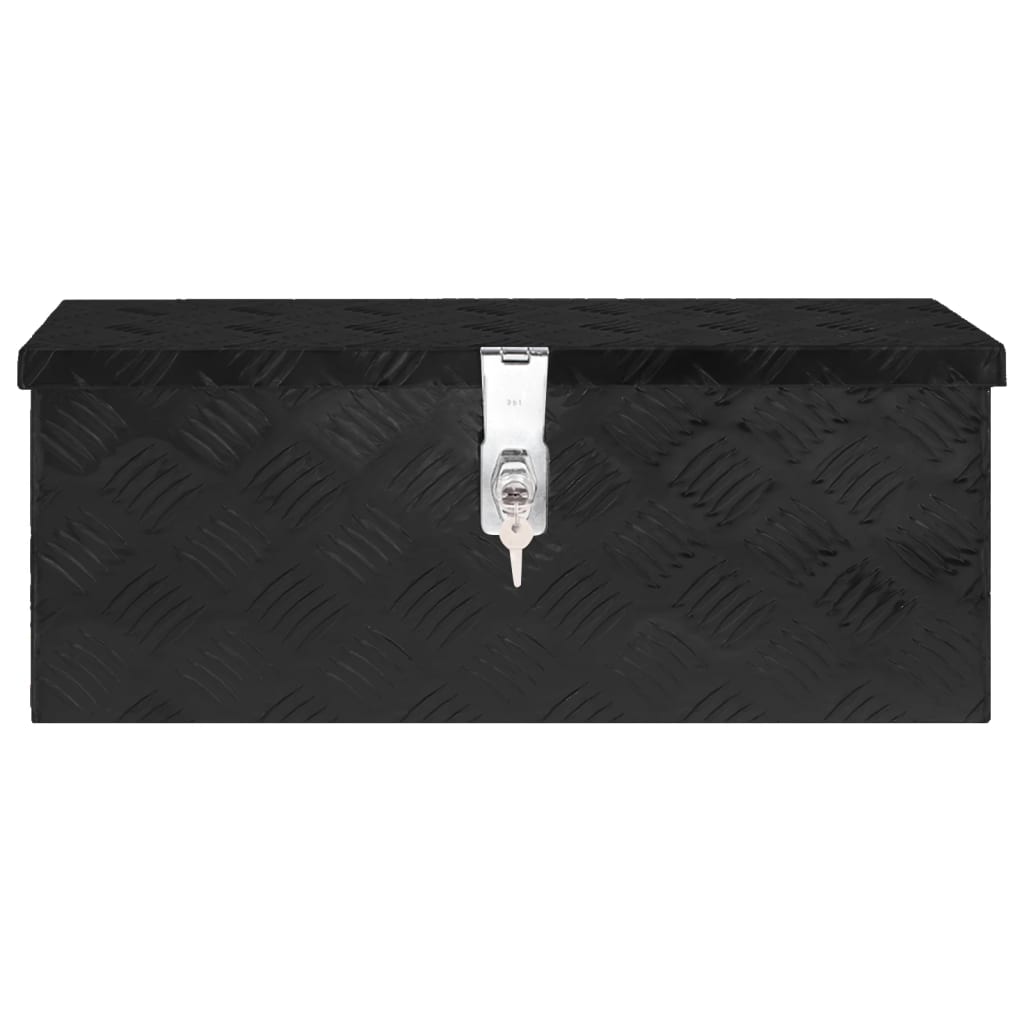 Vidaxl opbergbox 60x23,5x23 cm aluminium zwart