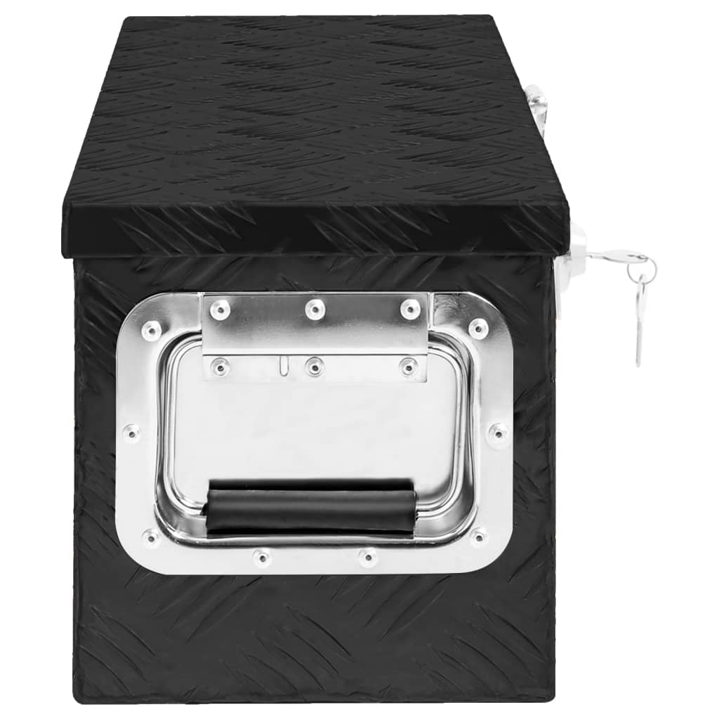 Vidaxl opbergbox 60x23,5x23 cm aluminium zwart