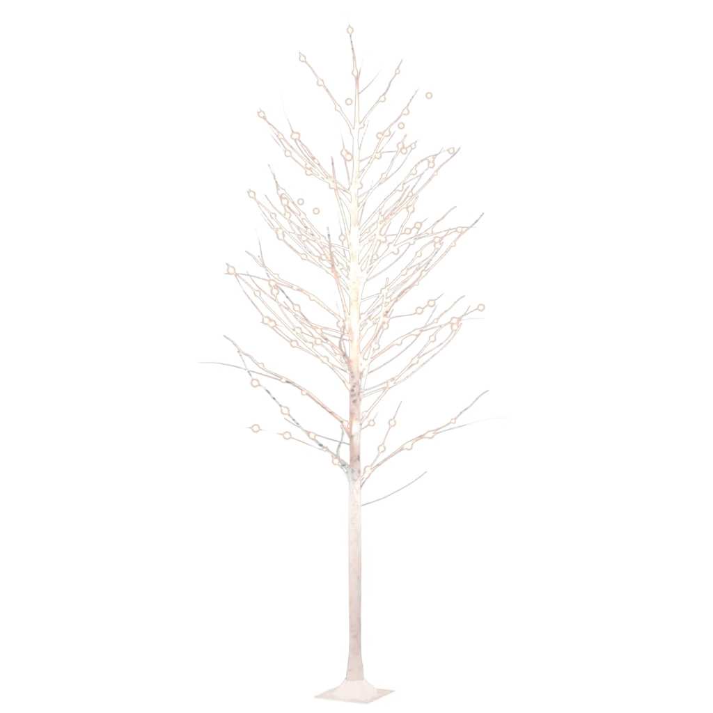 Vidaxl berkenboom led 240 led's warmwit 300 cm wit