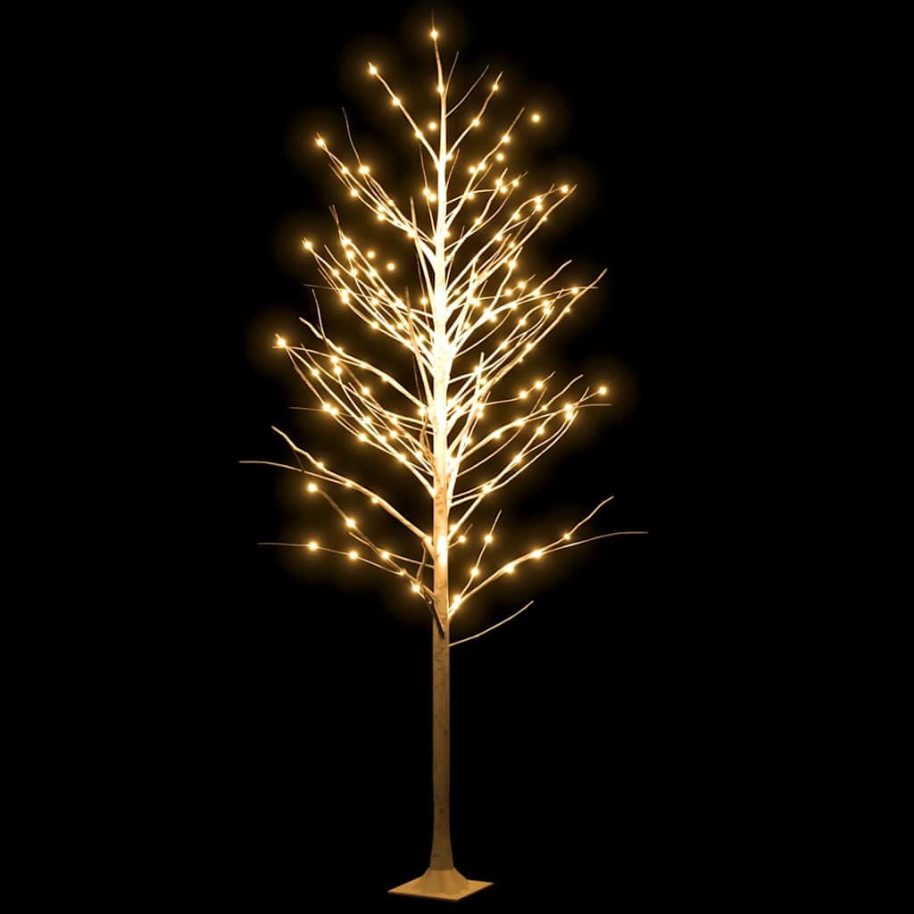 Vidaxl berkenboom led 240 led's warmwit 300 cm wit