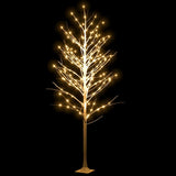Vidaxl berkenboom led 240 led's warmwit 300 cm wit