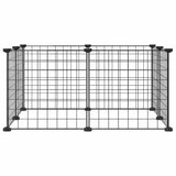 Vidaxl huisdierkooi met 8 panelen, zwart, 35x35 cm, staal