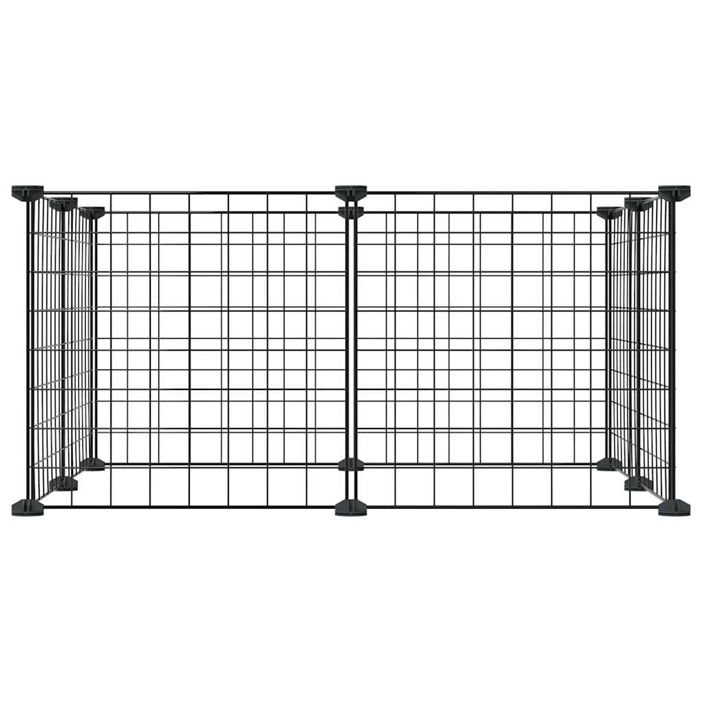 Vidaxl huisdierkooi met 8 panelen, zwart, 35x35 cm, staal