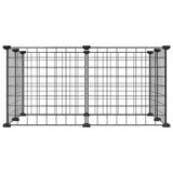 Vidaxl huisdierkooi met 8 panelen, zwart, 35x35 cm, staal