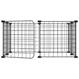 Vidaxl huisdierkooi met 8 panelen en deur, zwart 35x35 cm staal
