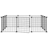 Vidaxl huisdierkooi met 12 panelen en deur, zwart 35x35 cm staal