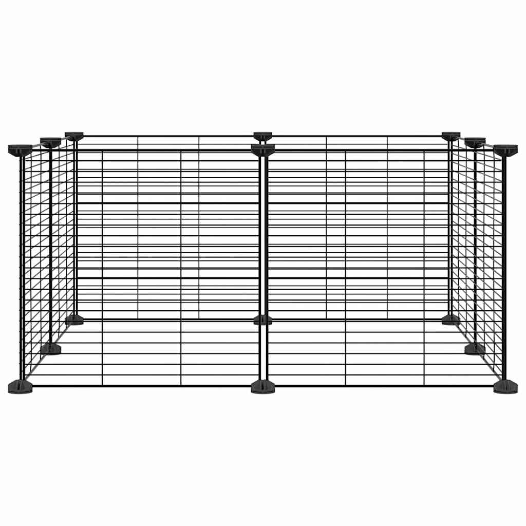 Vidaxl huisdierkooi met 8 panelen, zwart, 35x35 cm, staal