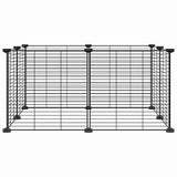Vidaxl huisdierkooi met 8 panelen, zwart, 35x35 cm, staal