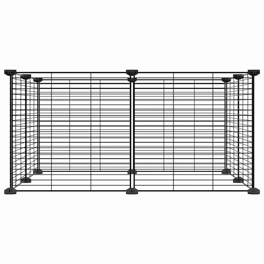 Vidaxl huisdierkooi met 8 panelen, zwart, 35x35 cm, staal