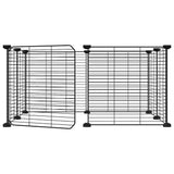Vidaxl huisdierkooi met 8 panelen en deur, zwart 35x35 cm staal