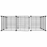 Vidaxl huisdierkooi met 12 panelen en deur, zwart 35x35 cm staal
