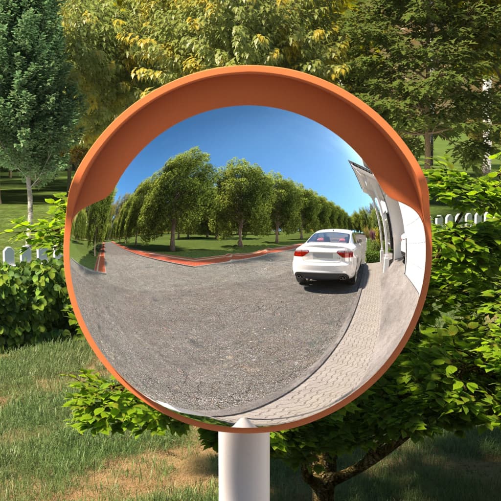 Vidaxl verkeersspiegel voor buiten convex ø30 cm polycarbonaat oranje