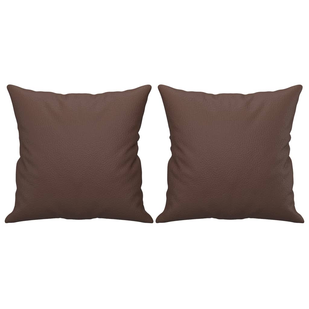 Vidaxl sierkussens 2 st 40x40 cm kunstleer bruin