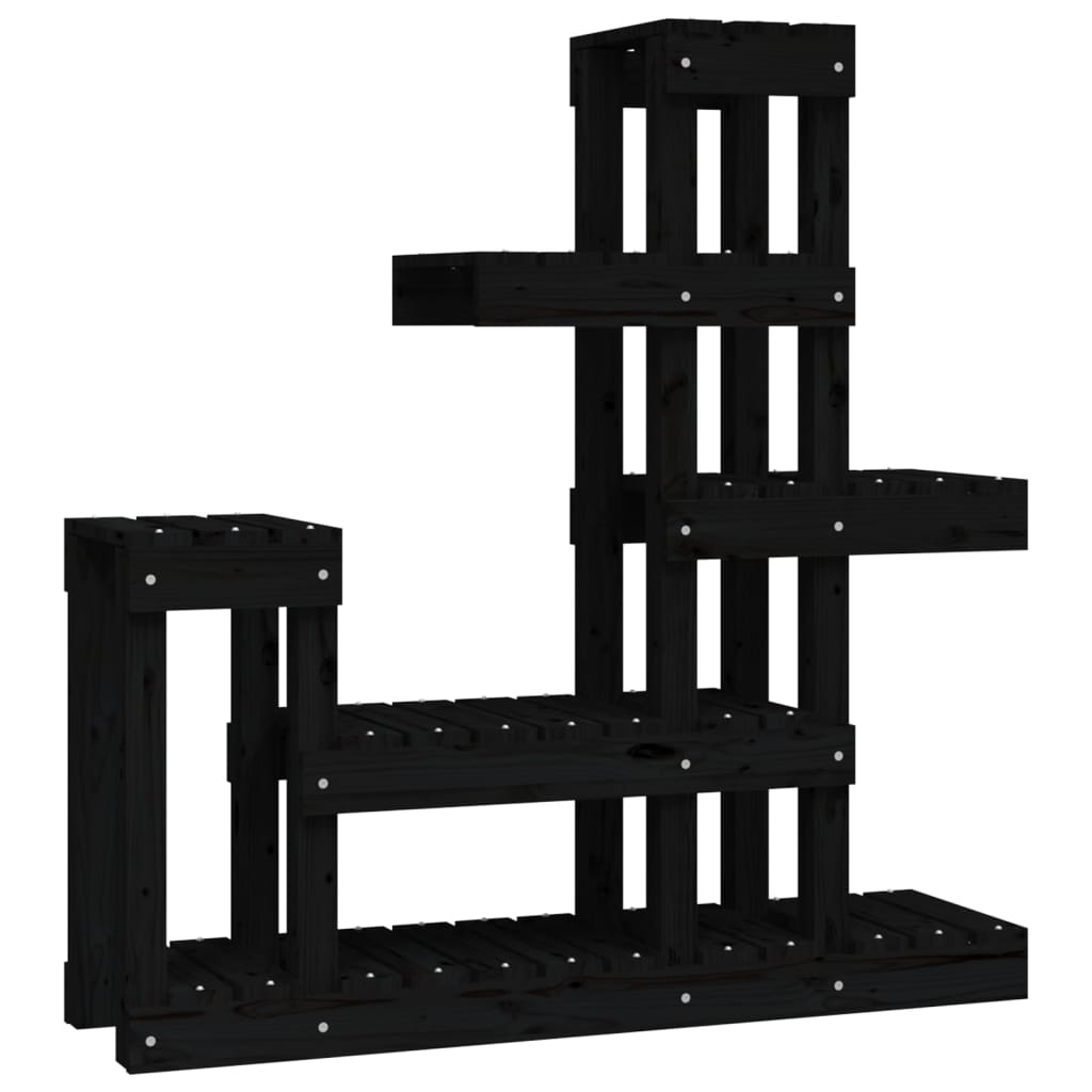 VidaXL Plantenstandaard 92x25x97 cm massief grenenhout zwart