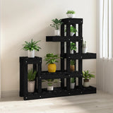 VidaXL Plantenstandaard 92x25x97 cm massief grenenhout zwart