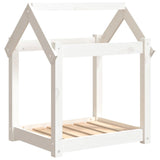 Vidaxl hondenbed 61x50x70 cm massief groenhout wit