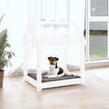 Vidaxl hondenbed 61x50x70 cm massief groenhout wit