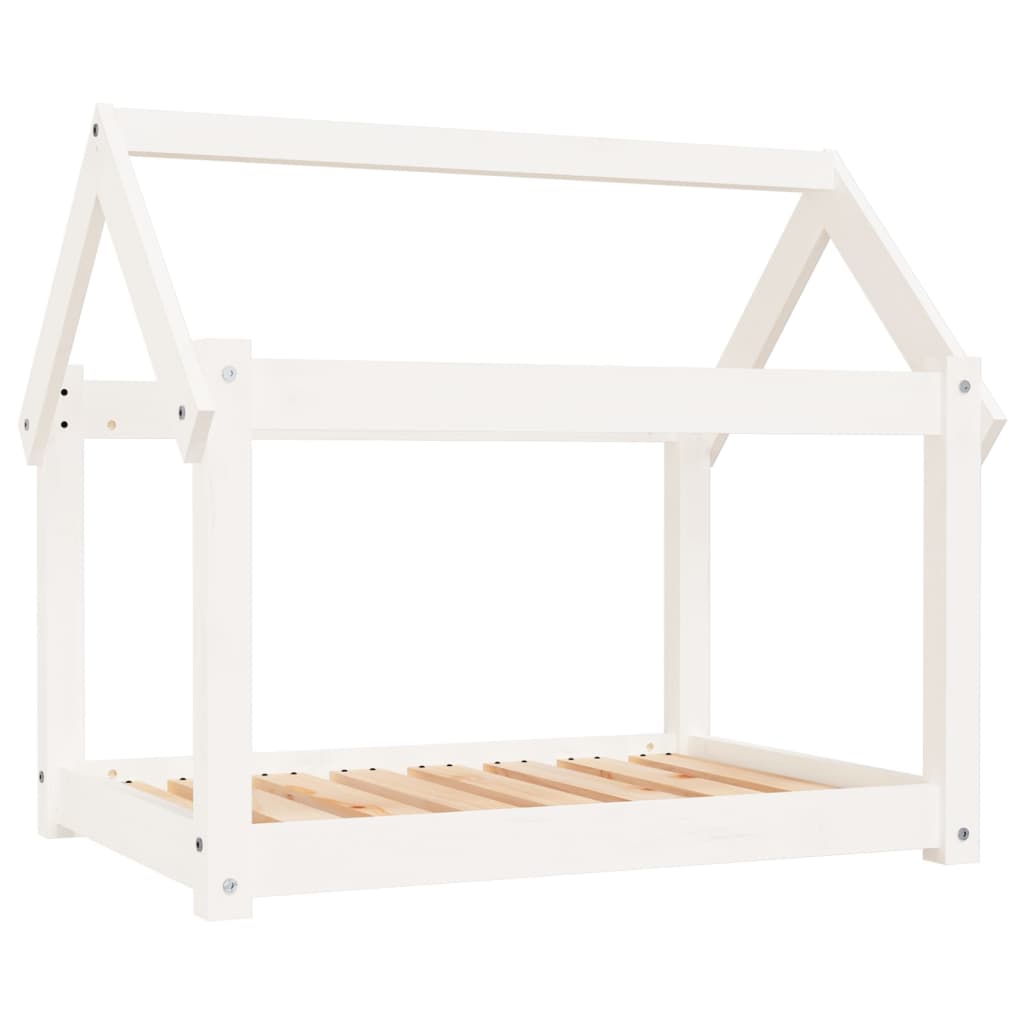 VidaXL Hondenbed 81x60x70 cm massief groenhout wit