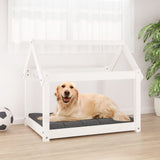VidaXL Hondenbed 81x60x70 cm massief groenhout wit