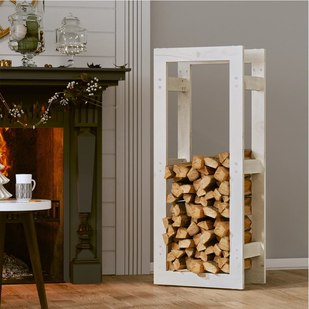 VidaXL Haardhoutrek 41x25x100 cm massief groenhout wit