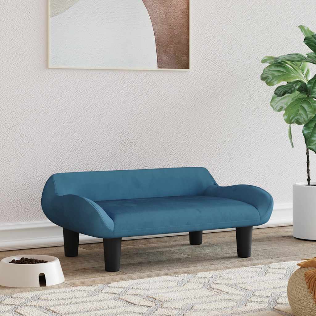 Vidaxl hondenmand 70x40x24 cm fluweel blauw