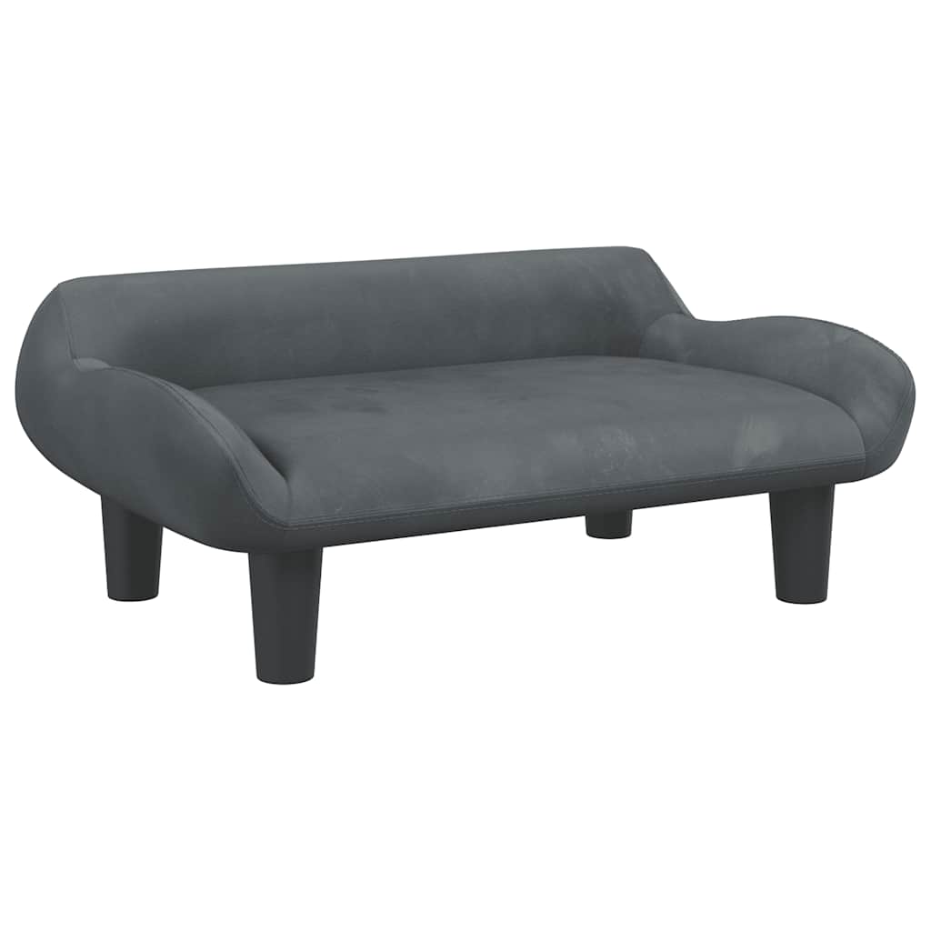 Vidaxl hondenmand 70x40x24 cm fluweel donkergrijs