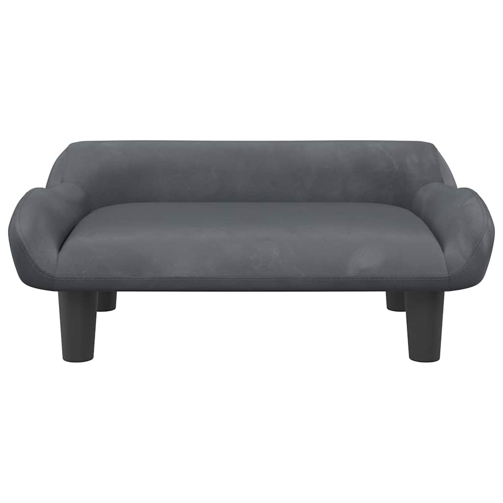 Vidaxl hondenmand 70x40x24 cm fluweel donkergrijs