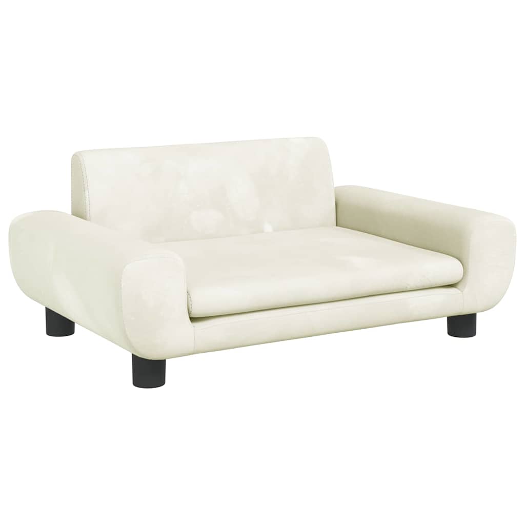 Vidaxl hondenmand 70x45x33 cm fluweel crèmekleurig