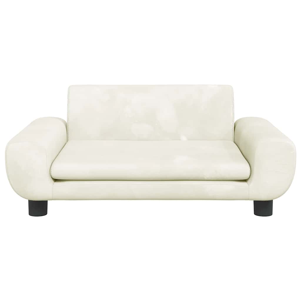 Vidaxl hondenmand 70x45x33 cm fluweel crèmekleurig