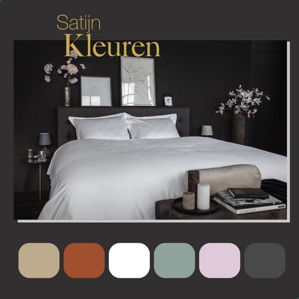 Ten cate katoen satijnen eenpersoons dekbedovertrek 140x200 220 cm wit