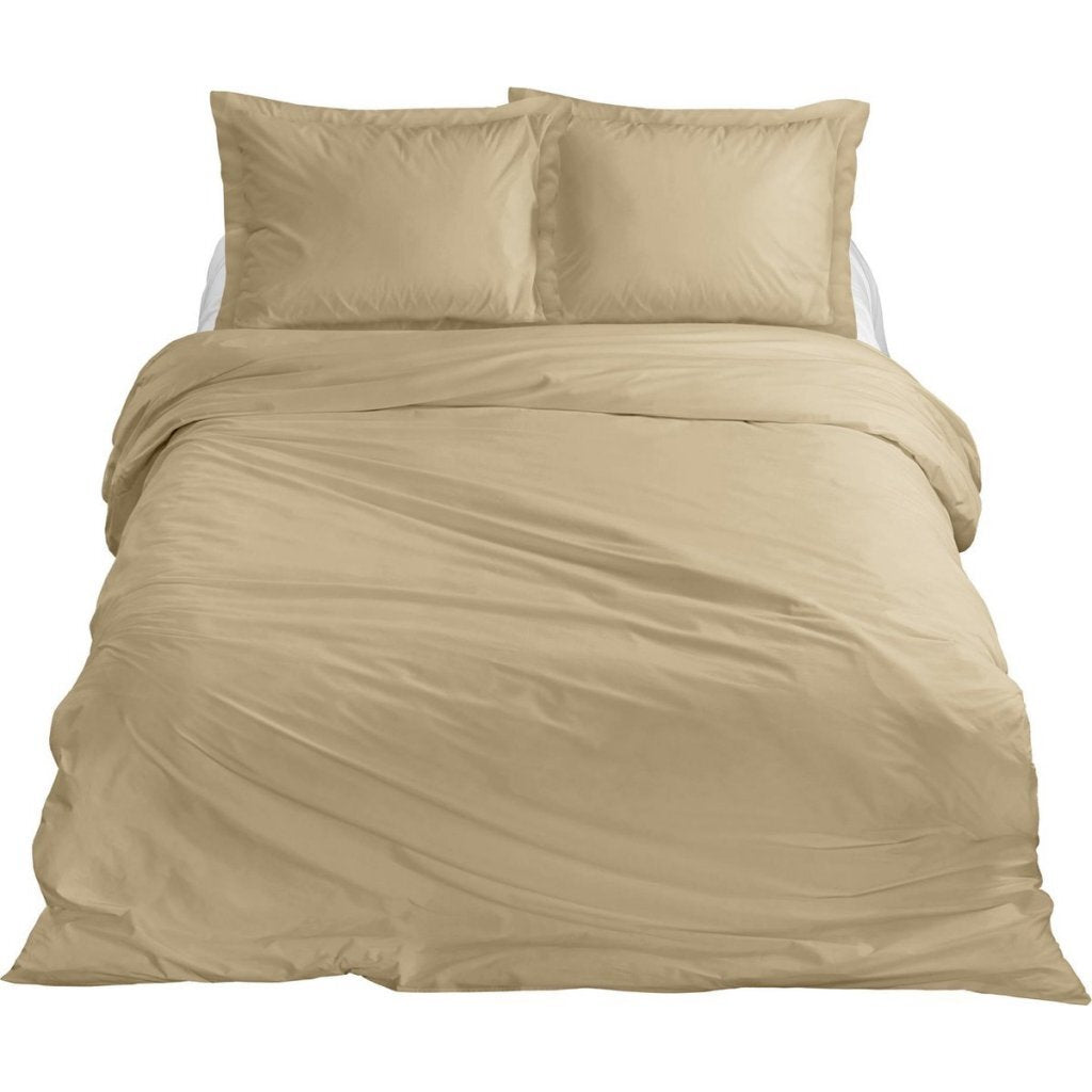 Ten cate katoen satijnen eenpersoons dekbedovertrek 140x200 220 cm goud