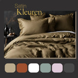 Ten cate katoen satijnen eenpersoons dekbedovertrek 140x200 220 cm goud