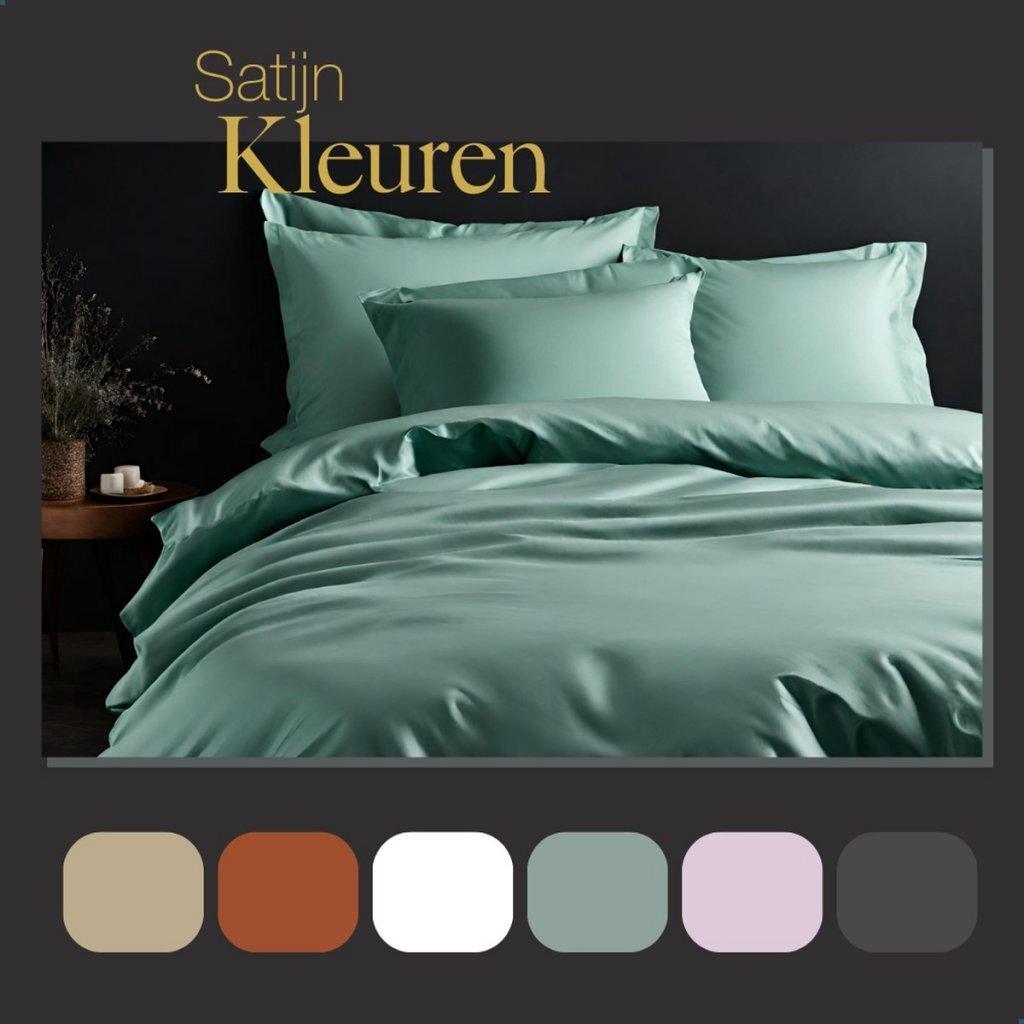 Ten cate katoen satijnen lits-jumeaux dekbedovertrek 240x200 220 cm mint