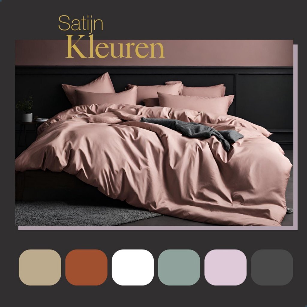 Ten cate katoen satijnen lits-jumeaux dekbedovertrek 240x200 220 cm roze