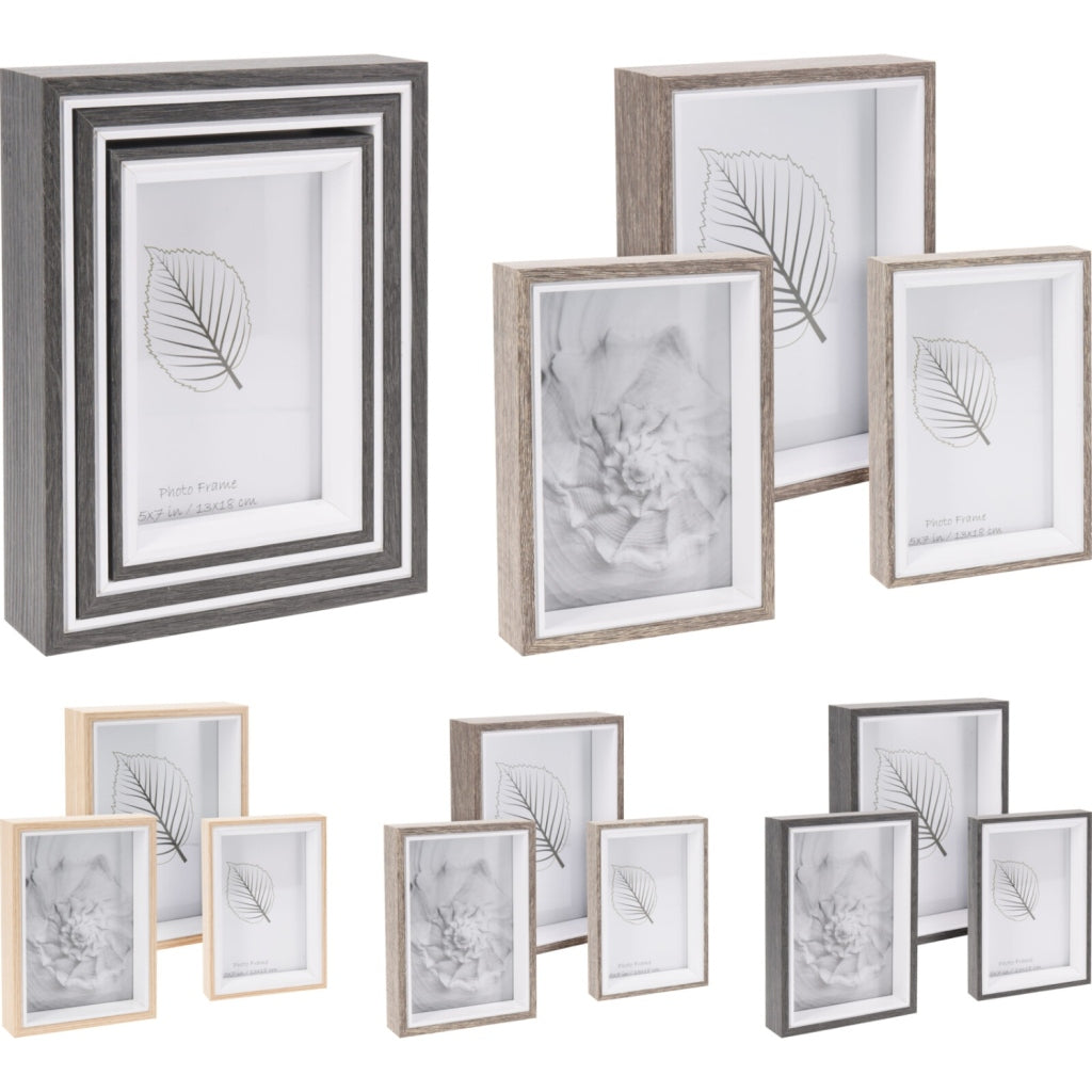 Diverse fotolijstset van 3 assorti kleur