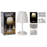 H s collection tafellamp led oplaadbaar 13x30 cm wit