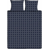 Ten cate katoenen eenpersoons dekbedovertrek 140x200 220 cm graphic donkerblauw