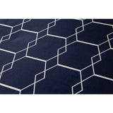Ten cate katoenen eenpersoons dekbedovertrek 140x200 220 cm graphic donkerblauw