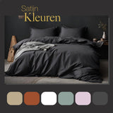 Ten cate katoen satijnen lits-jumeaux dekbedovertrek 240x200 220 cm antraciet