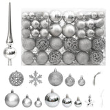 Vidaxl 111-delige kerstballenset polystyreen zilverkleurig