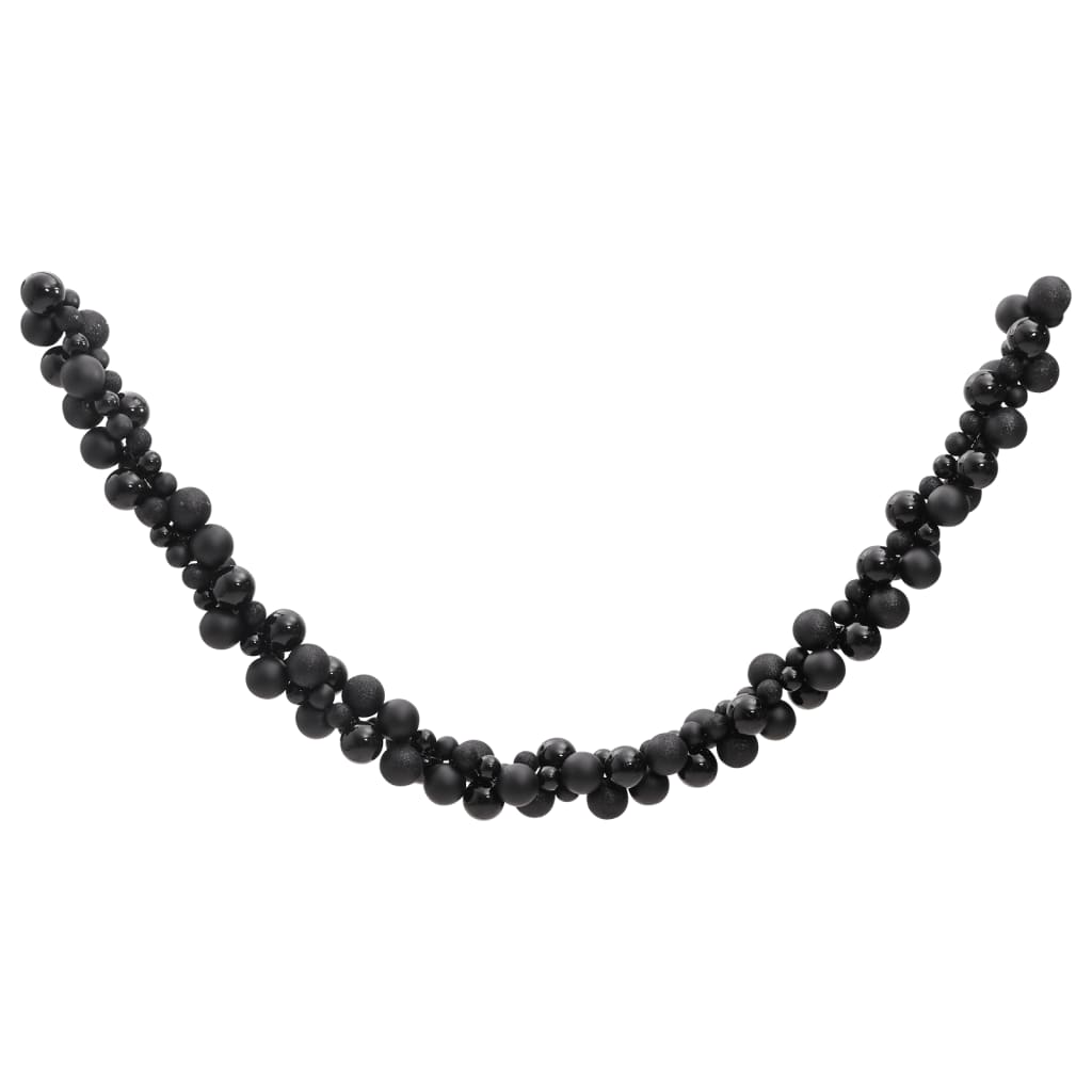 VidaXL Kerstslingerballen 175 cm polystyreen zwart