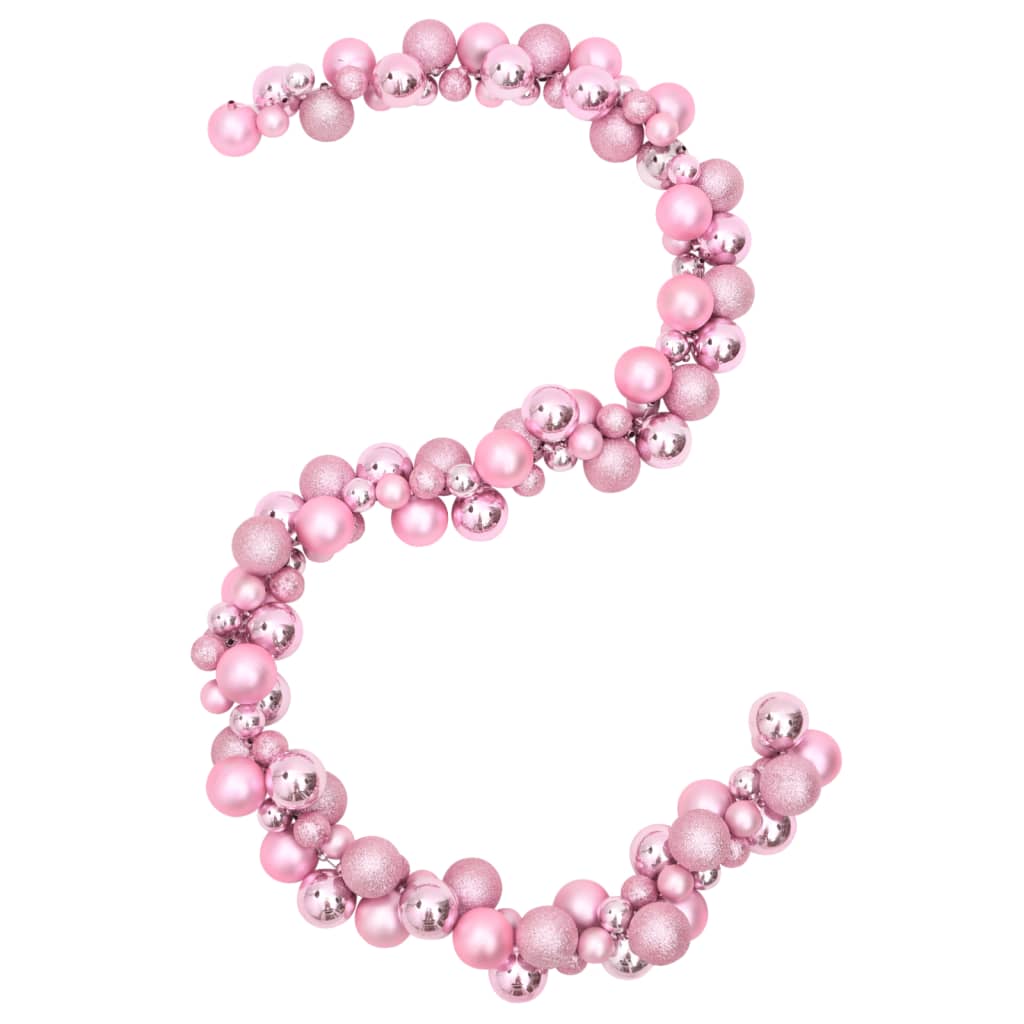 VidaXL Kerstslingerballen 175 cm piepschuim roze