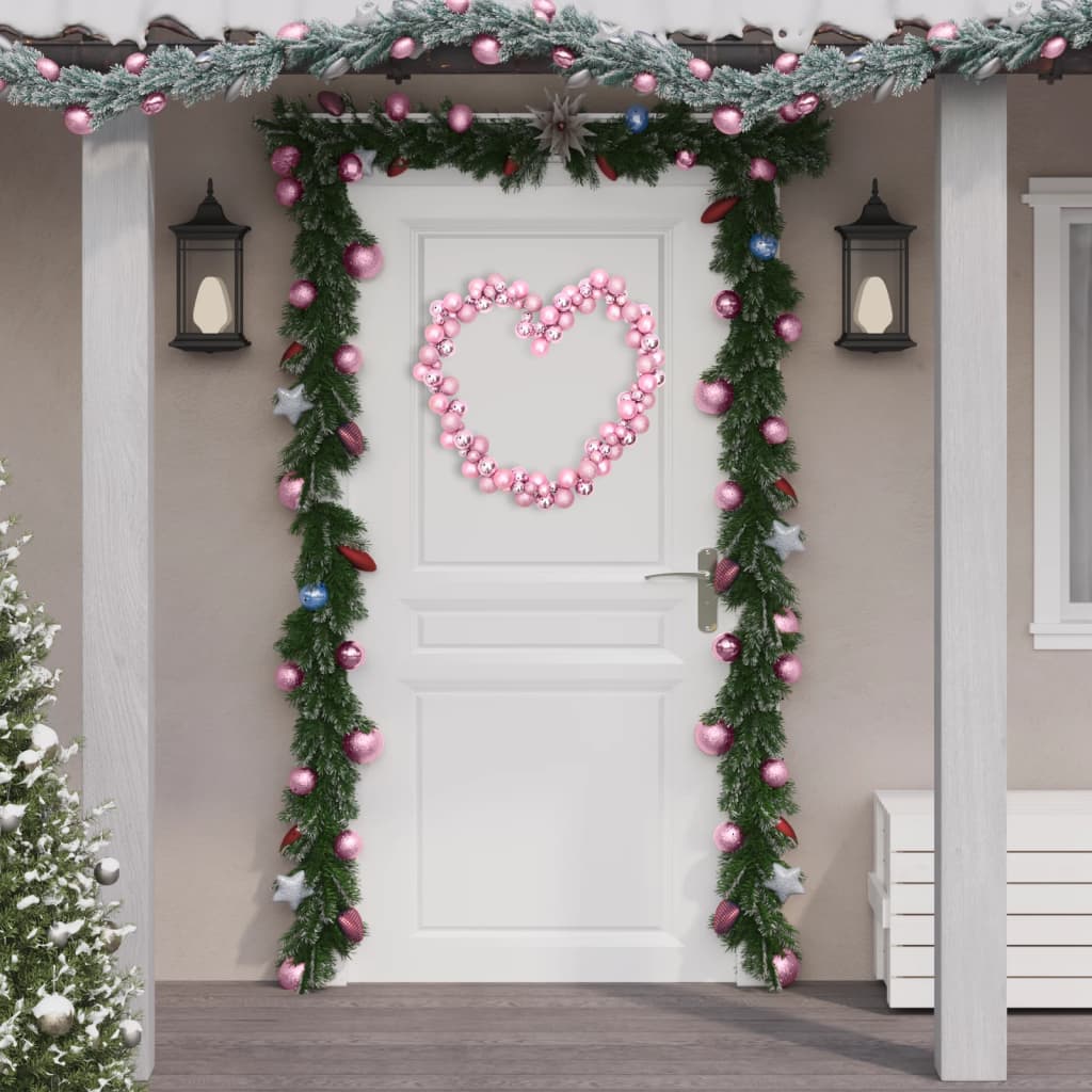 VidaXL Kerstslingerballen 175 cm piepschuim roze
