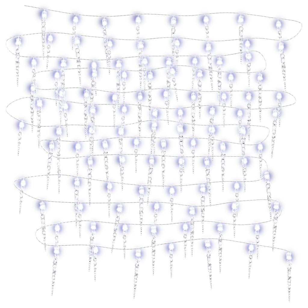 VidaXL Kerstverlichting ijspegels 200 koudwitte LED's 20 m acryl PVC